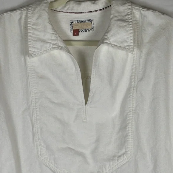 NWOT Anthropologie Pilcro White Linen Oxford Blouse- L - Picture 6 of 14
